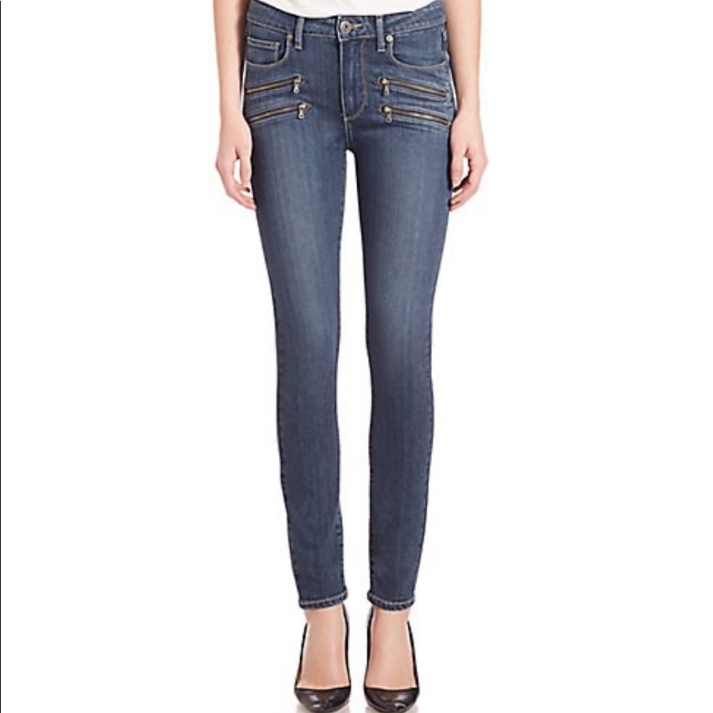 Paige High Rise Edgemont Zip Jeans